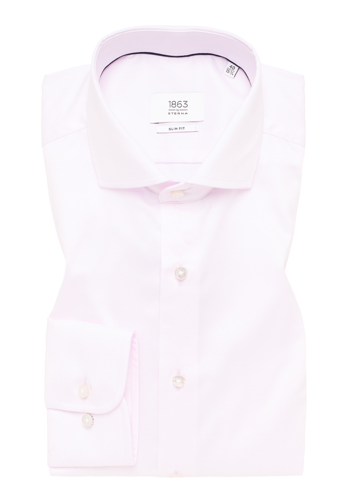 SLIM FIT Luxury Shirt in rosa unifarben von ETERNA Mode GmbH