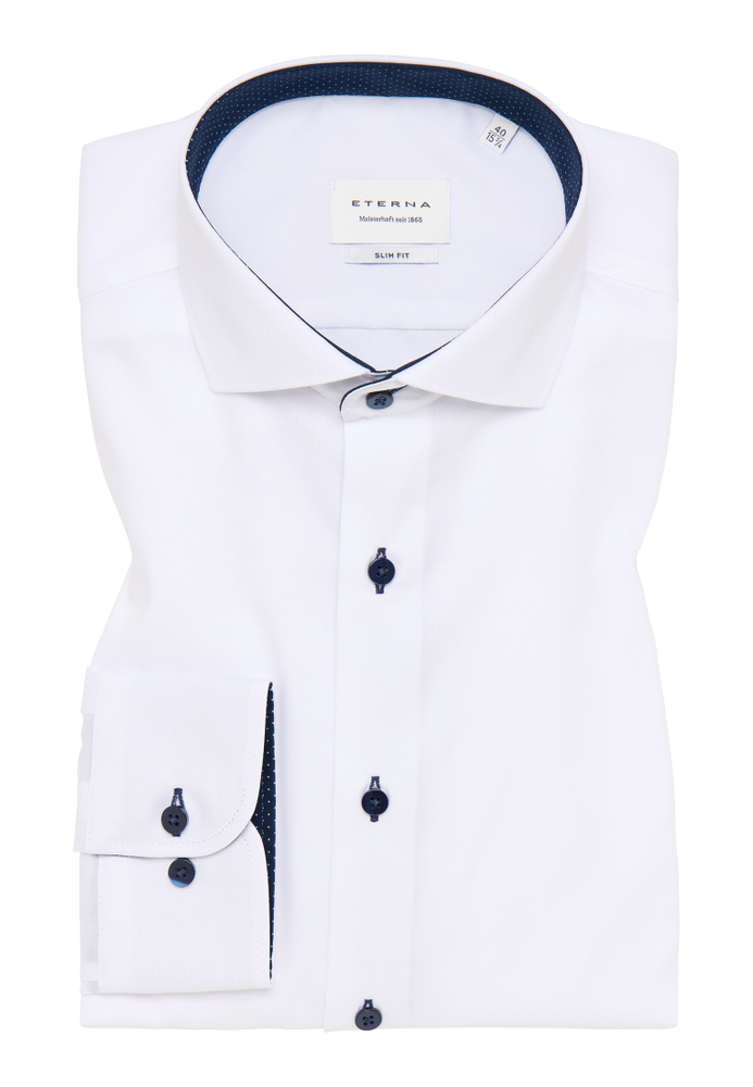 SLIM FIT Hemd in weiß unifarben von ETERNA Mode GmbH