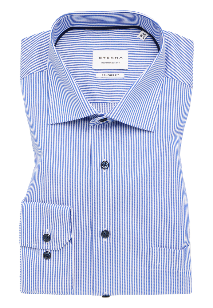 COMFORT FIT Hemd in blau gestreift von ETERNA Mode GmbH