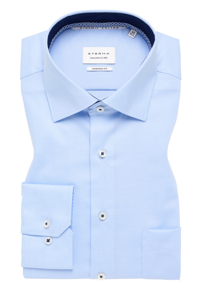 MODERN FIT Hemd in hellblau unifarben von ETERNA Mode GmbH