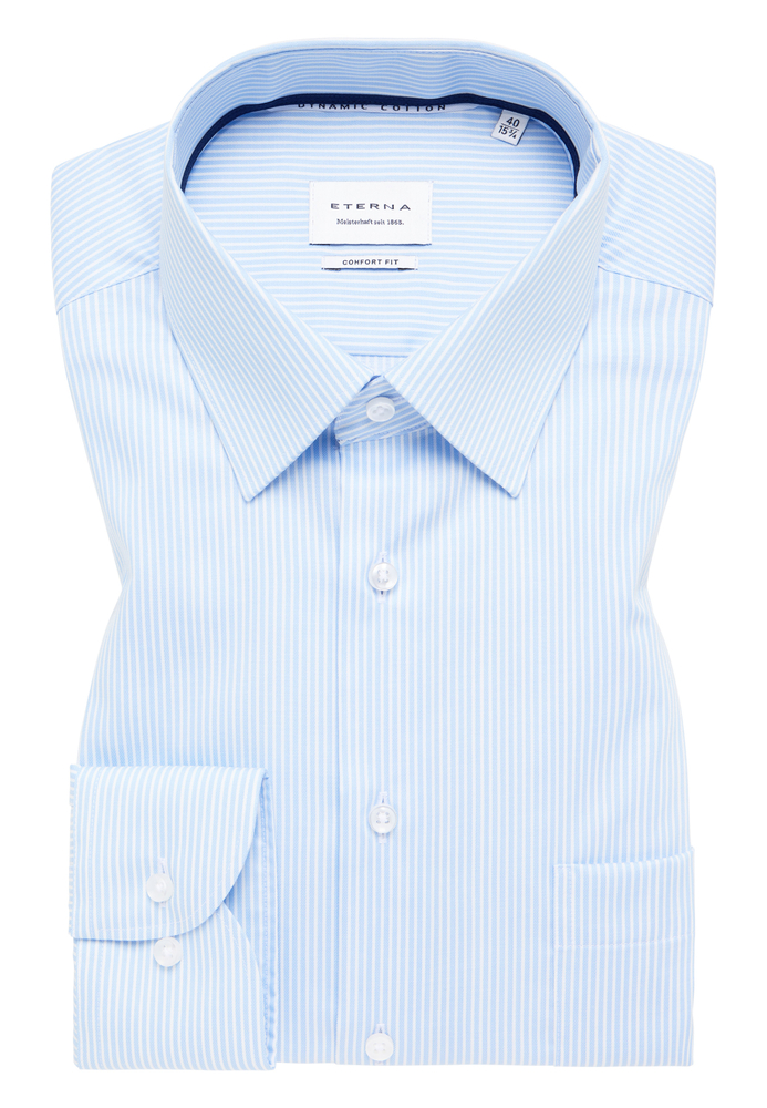 COMFORT FIT Hemd in himmelblau gestreift von ETERNA Mode GmbH