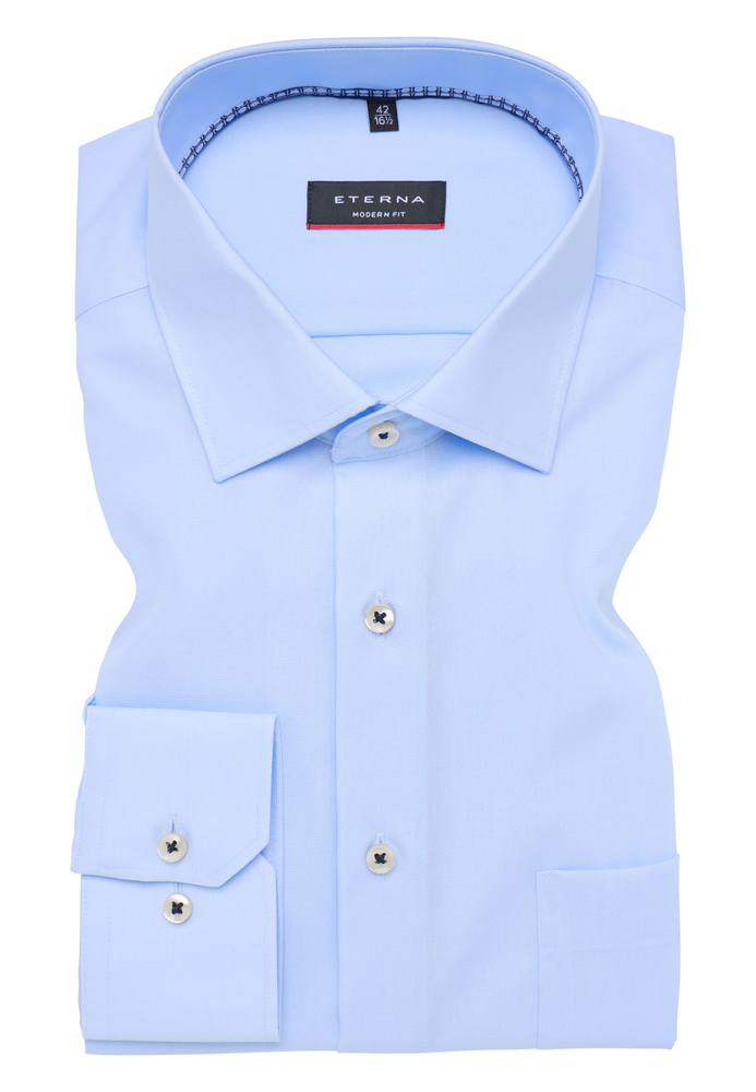 Hemd in himmelblau unifarben von ETERNA Mode GmbH
