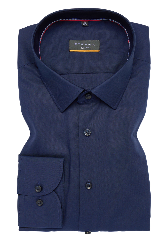 SLIM FIT Hemd in navy unifarben von ETERNA Mode GmbH