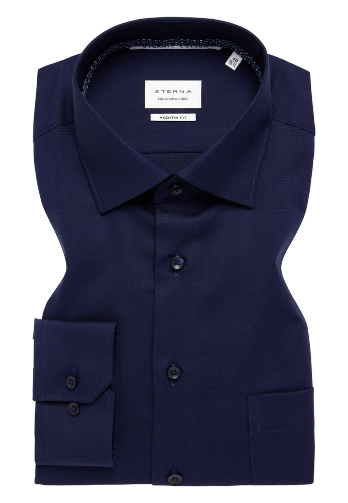 MODERN FIT Hemd in navy unifarben von ETERNA Mode GmbH
