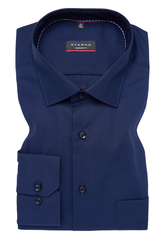 MODERN FIT Hemd in navy unifarben von ETERNA Mode GmbH
