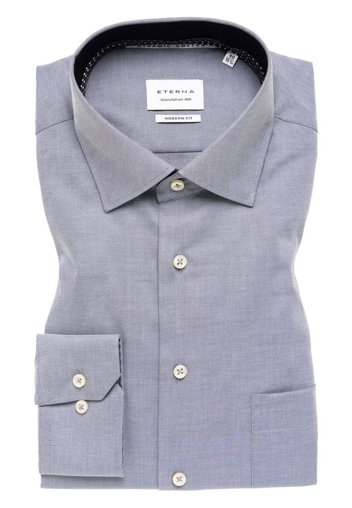 MODERN FIT Hemd in stahlgrau unifarben von ETERNA Mode GmbH