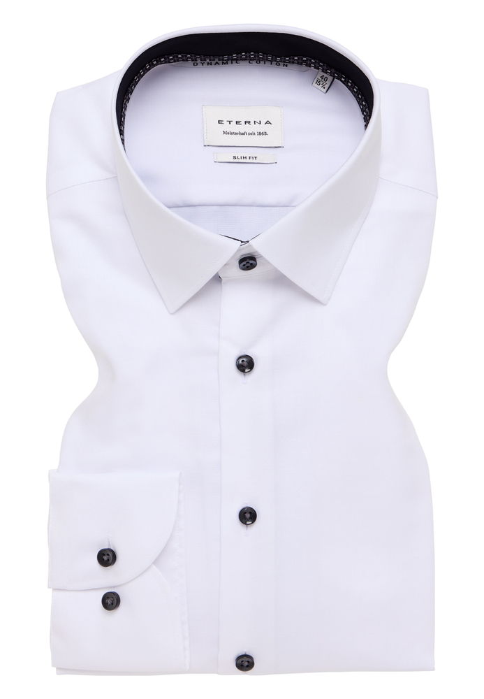 SLIM FIT Hemd in weiß unifarben von ETERNA Mode GmbH