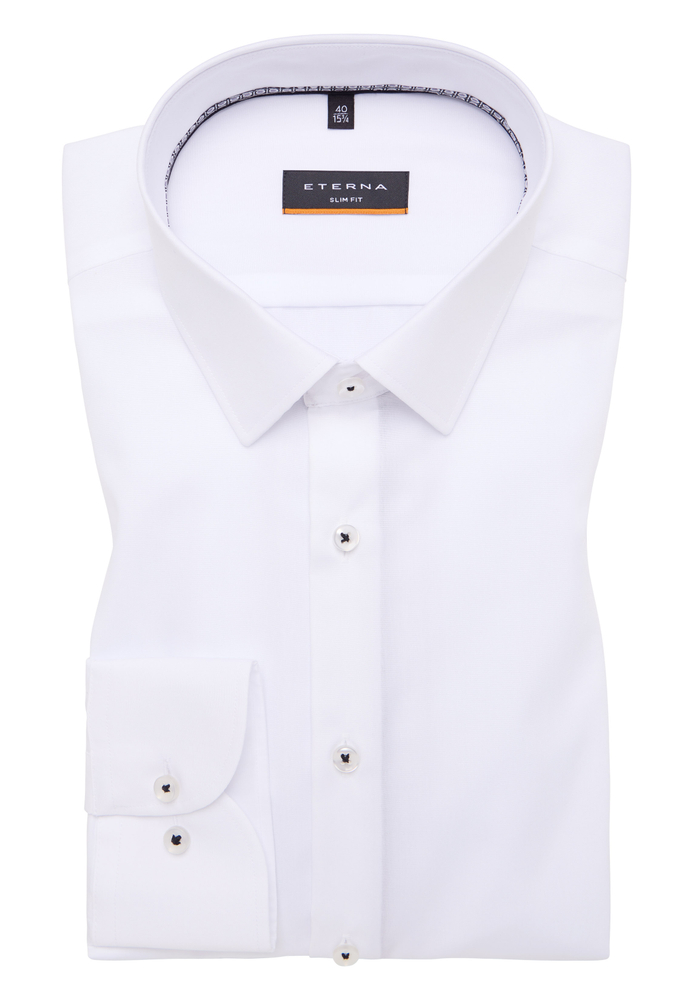 SLIM FIT Hemd in weiß unifarben von ETERNA Mode GmbH