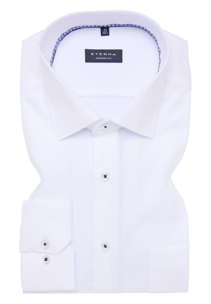 COMFORT FIT Hemd in weiß unifarben von ETERNA Mode GmbH