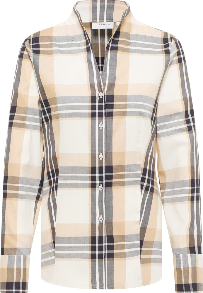 Hemdbluse in beige kariert von ETERNA Mode GmbH