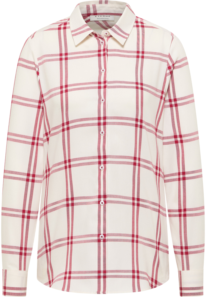 Hemdbluse in beige kariert von ETERNA Mode GmbH