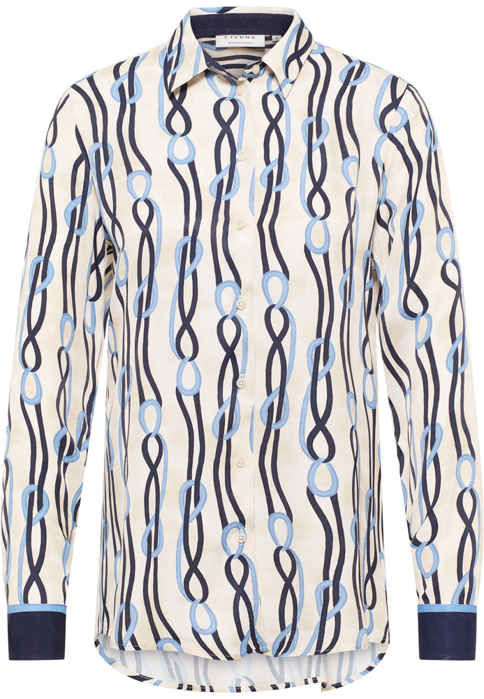 Hemdbluse in blau bedruckt von ETERNA Mode GmbH