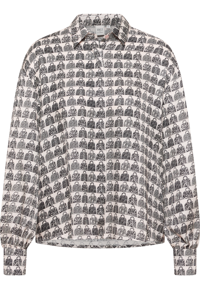 Hemdbluse in creme bedruckt von ETERNA Mode GmbH