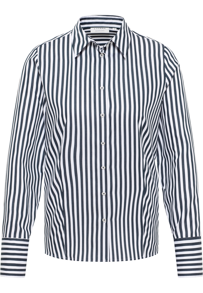 Hemdbluse in dunkelgrün gestreift von ETERNA Mode GmbH