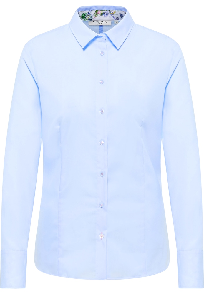 Hemdbluse in himmelblau unifarben von ETERNA Mode GmbH