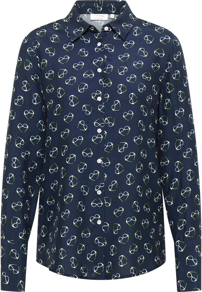 Hemdbluse in navy bedruckt von ETERNA Mode GmbH