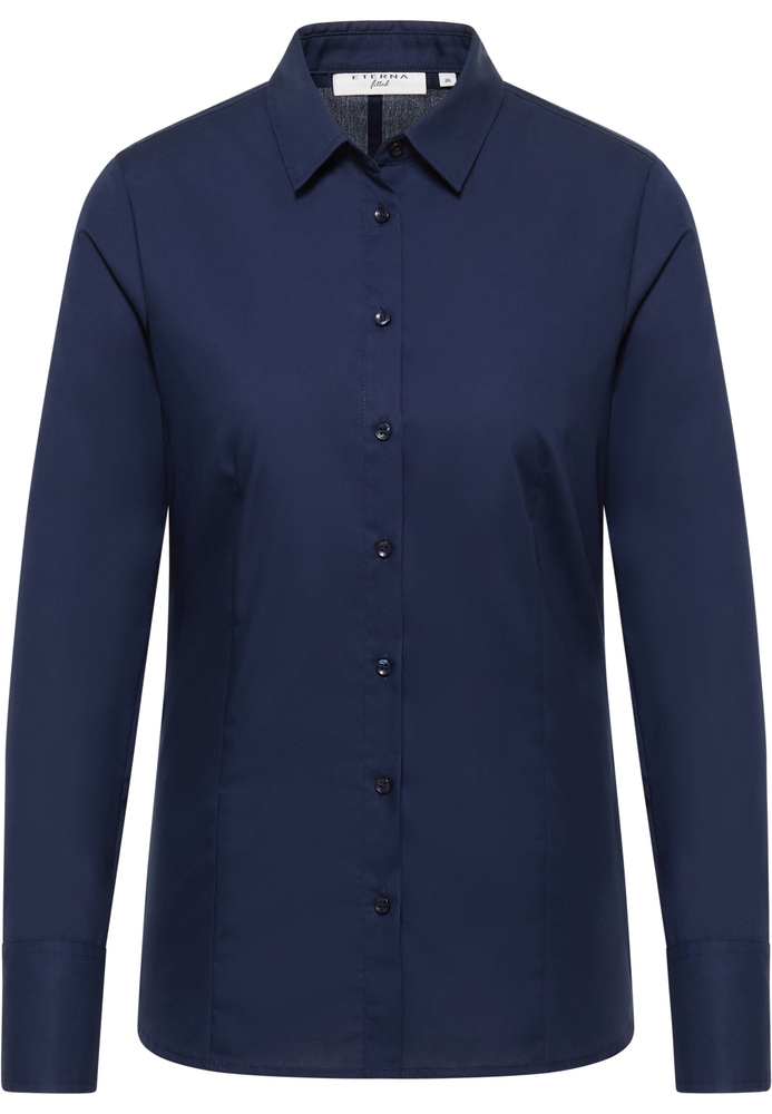 Hemdbluse in navy unifarben von ETERNA Mode GmbH