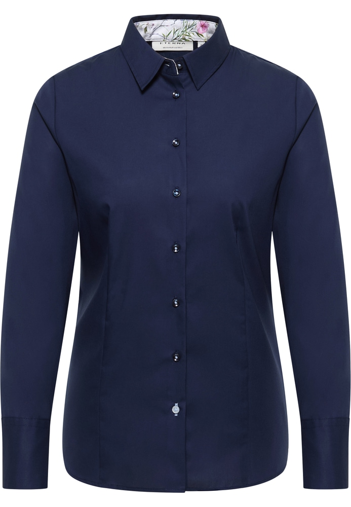 Hemdbluse in navy unifarben von ETERNA Mode GmbH