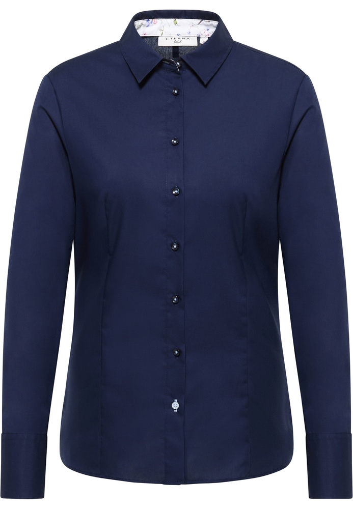 Hemdbluse in navy unifarben Hemdbluse in navy unifarben von ETERNA Mode GmbH