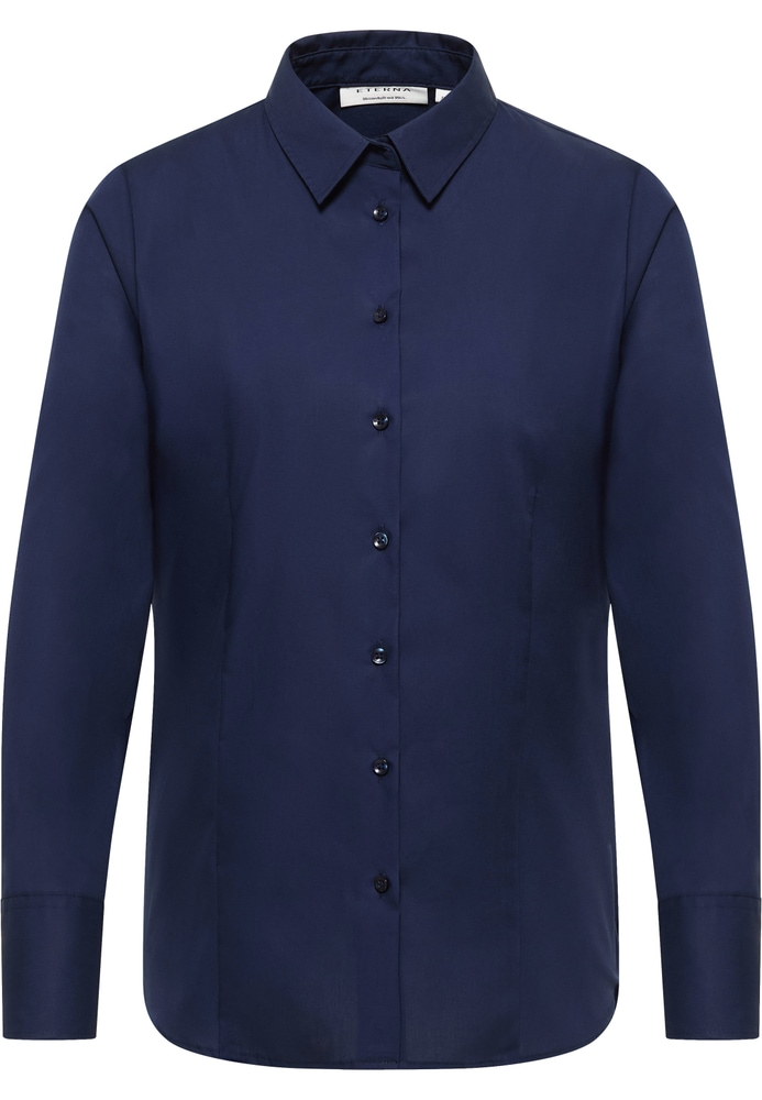 Hemdbluse in navy unifarben von ETERNA Mode GmbH