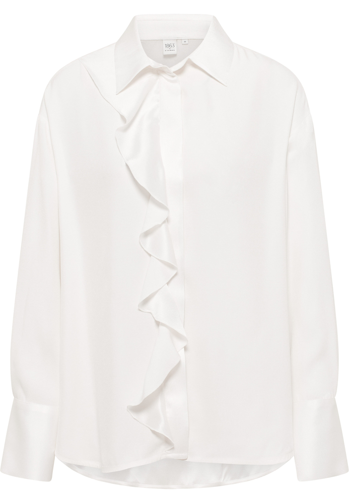 Hemdbluse in off-white unifarben von ETERNA Mode GmbH