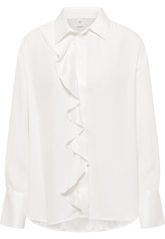 Hemdbluse in off-white unifarben von ETERNA Mode GmbH