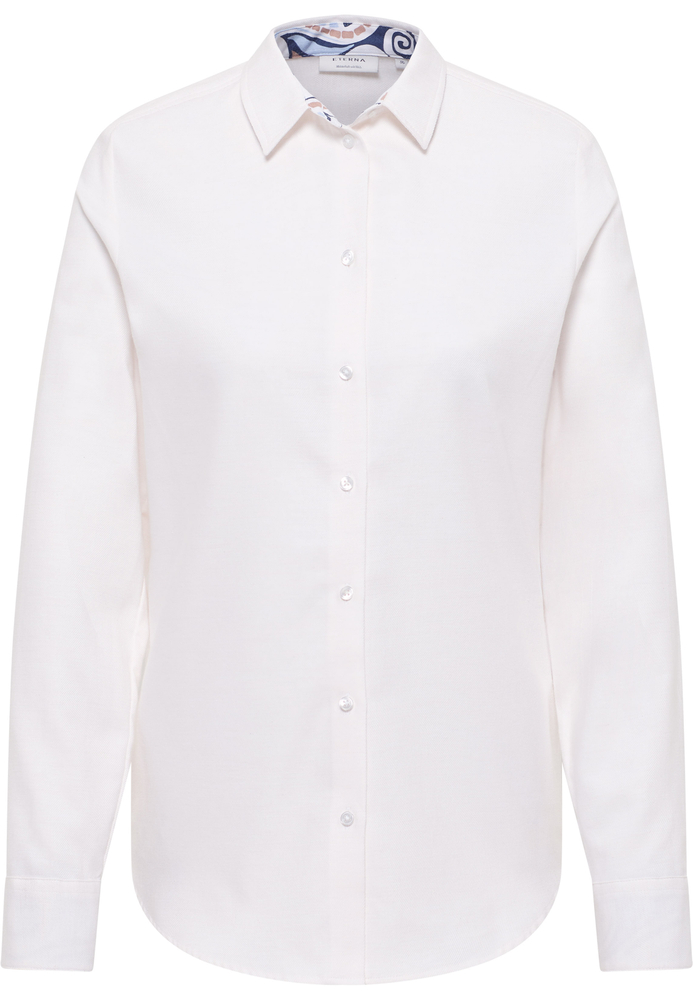 Hemdbluse in off-white unifarben von ETERNA Mode GmbH