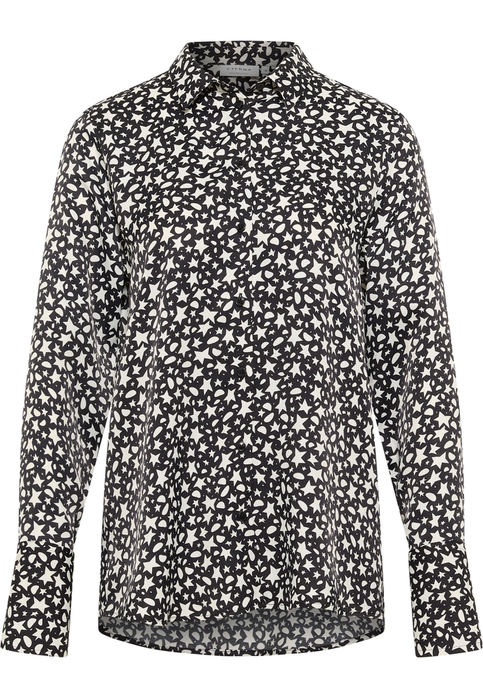 Hemdbluse in schwarz bedruckt von ETERNA Mode GmbH