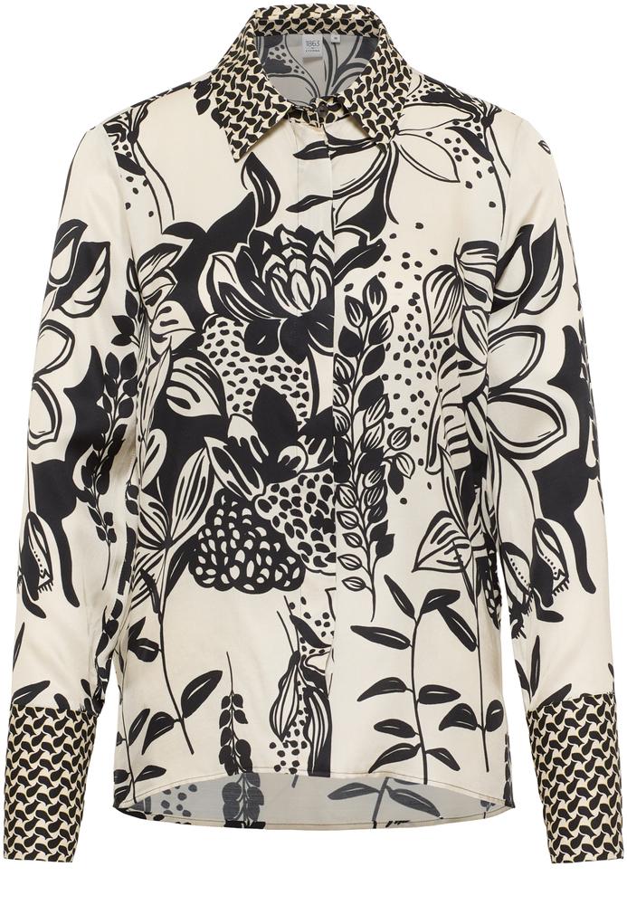 Hemdbluse in schwarz bedruckt von ETERNA Mode GmbH