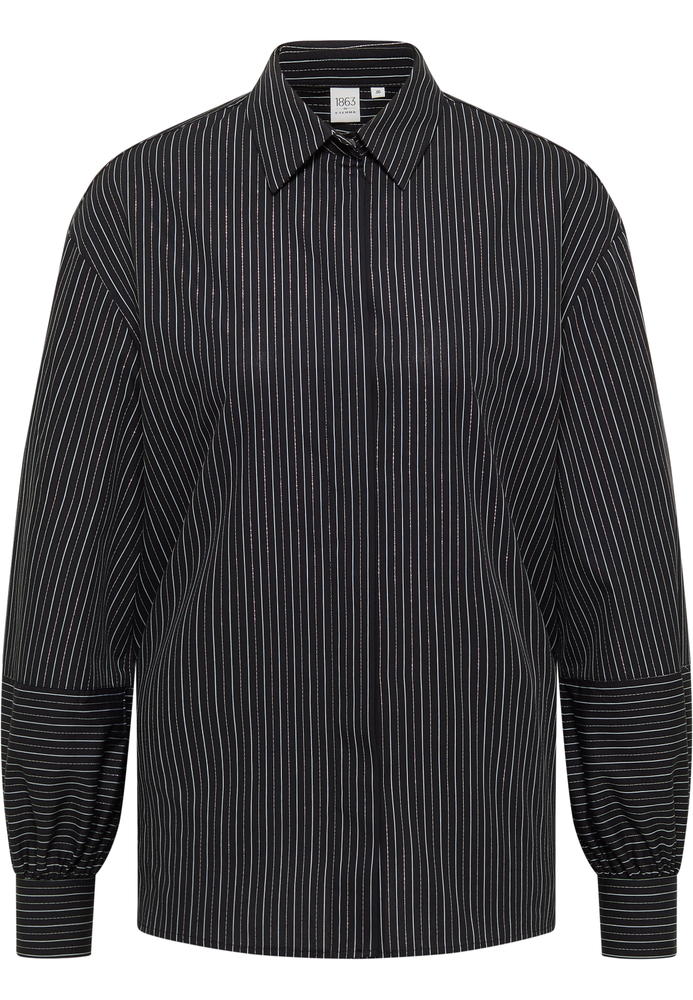 Hemdbluse in schwarz gestreift von ETERNA Mode GmbH