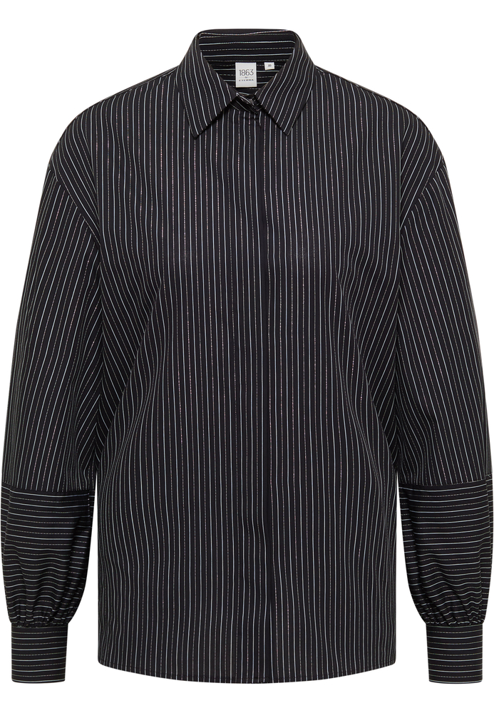 Hemdbluse in schwarz gestreift von ETERNA Mode GmbH