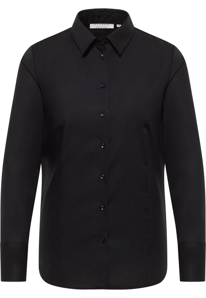 Hemdbluse in schwarz unifarben von ETERNA Mode GmbH