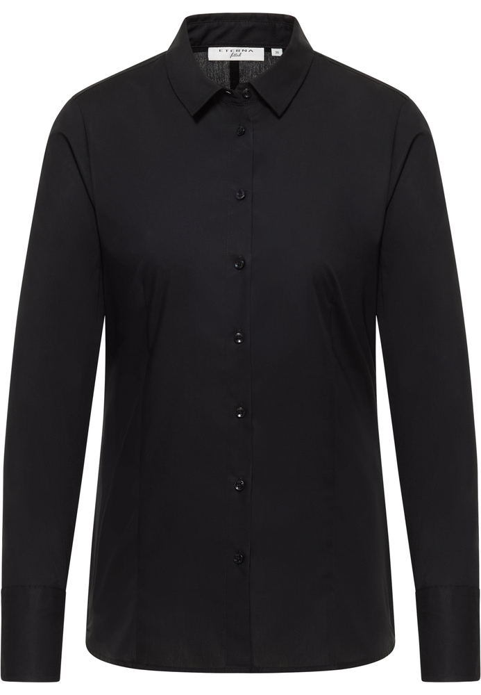 Hemdbluse in schwarz unifarben von ETERNA Mode GmbH