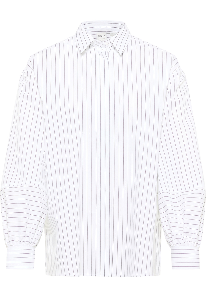 Hemdbluse in weiß/schwarz gestreift von ETERNA Mode GmbH