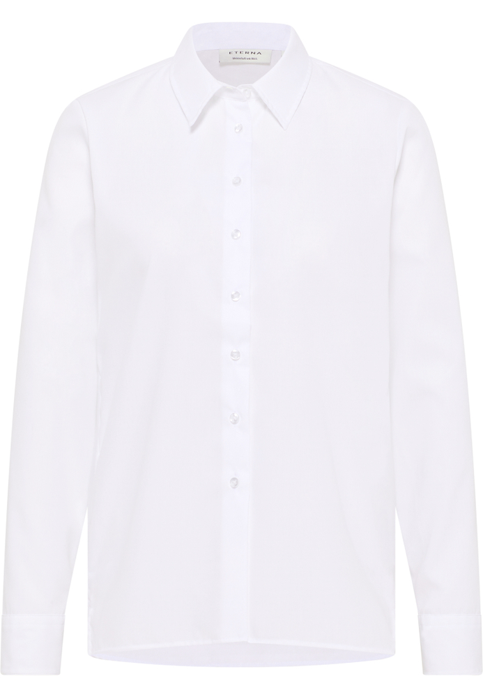 Hemdbluse in weiß unifarben von ETERNA Mode GmbH