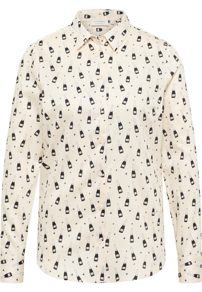 Hemdbluse in wollweiß bedruckt von ETERNA Mode GmbH