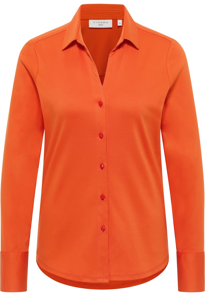 Jersey Shirt Bluse in rot unifarben von ETERNA Mode GmbH