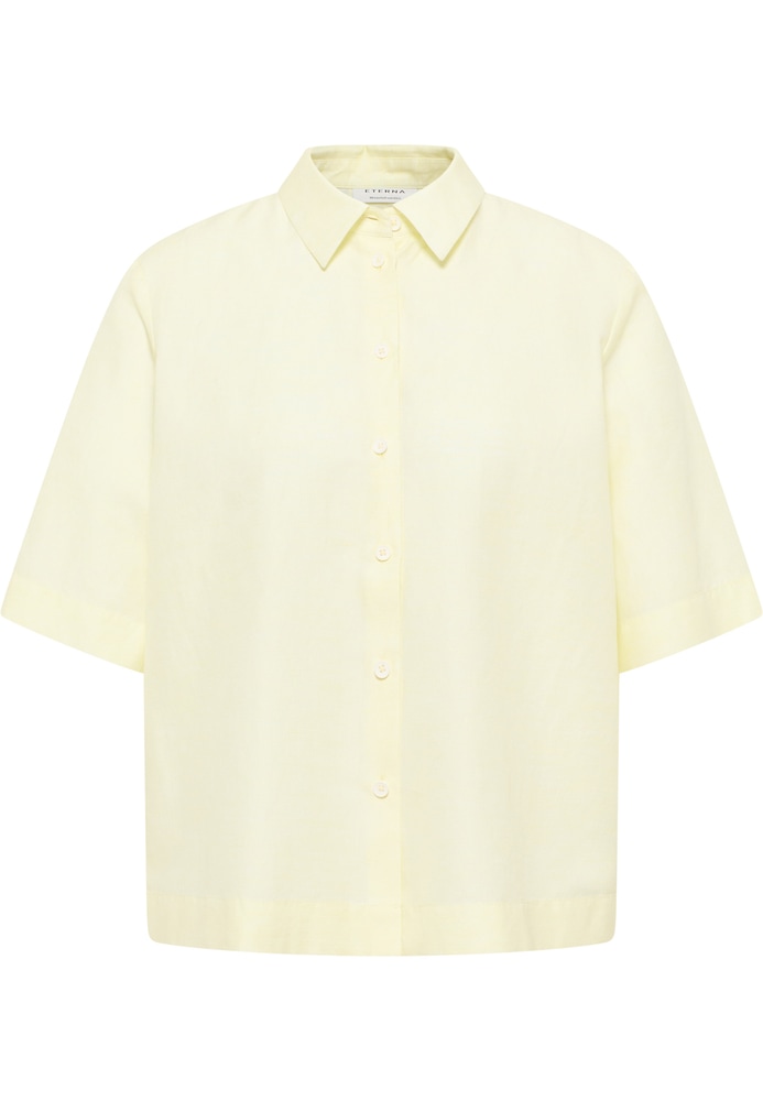 Linen Shirt Bluse in lemon unifarben von ETERNA Mode GmbH