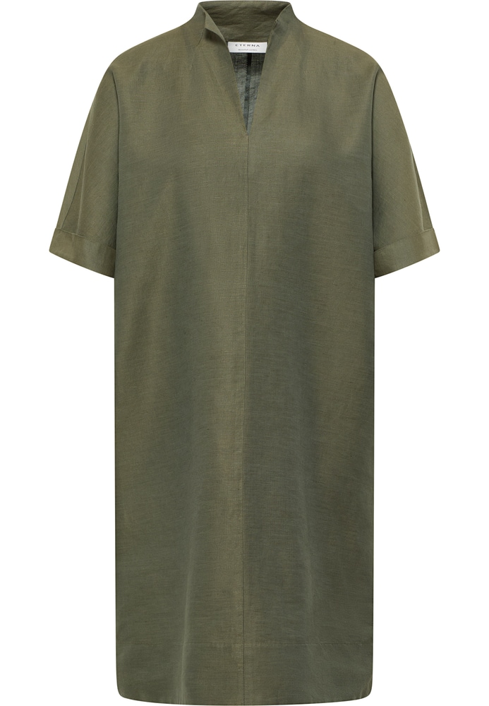 Linen Shirt Bluse in olive unifarben von ETERNA Mode GmbH