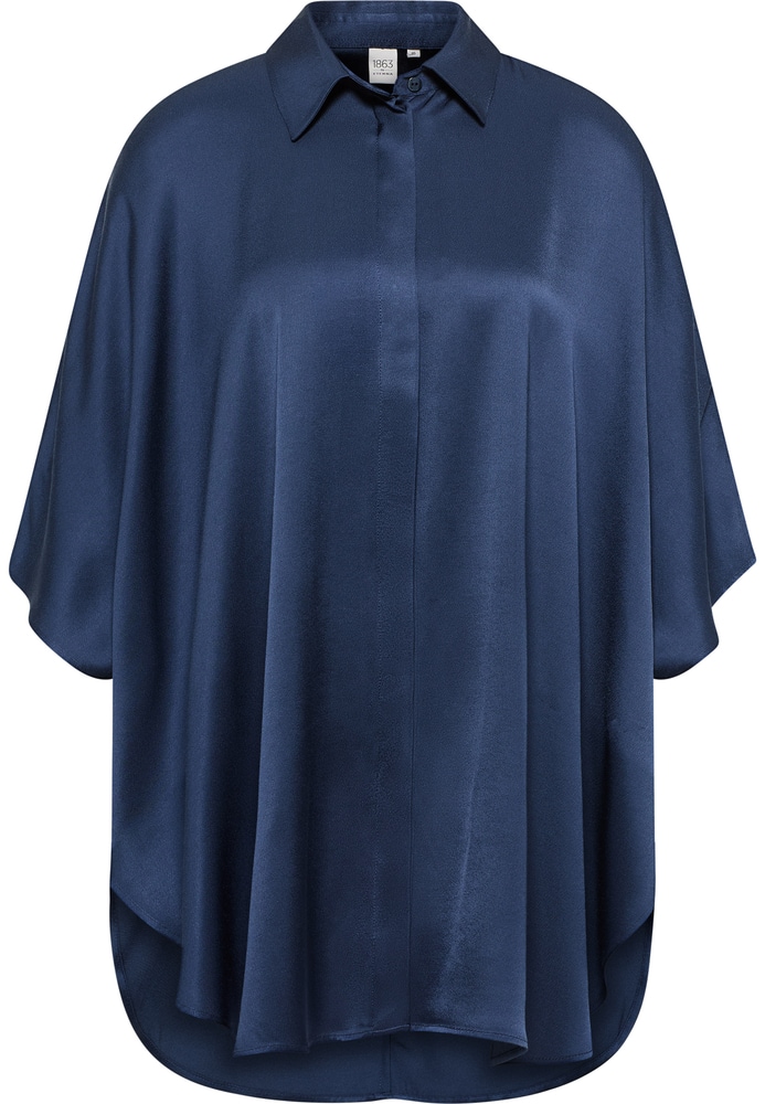 Longbluse in indigo unifarben von ETERNA Mode GmbH