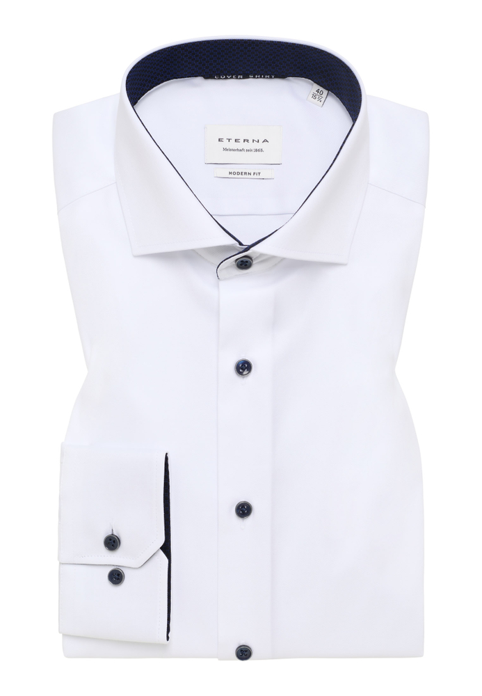 MODERN FIT Cover Shirt in weiß unifarben MODERN FIT Cover Shirt in weiß unifarben von ETERNA Mode GmbH