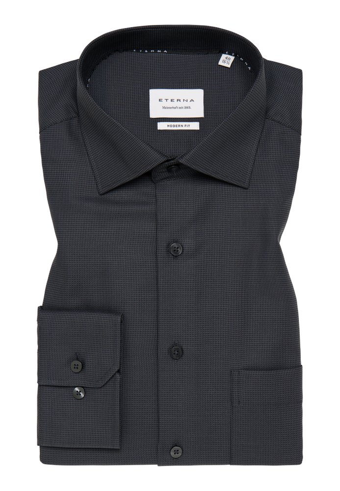 MODERN FIT Hemd in anthrazit strukturiert von ETERNA Mode GmbH