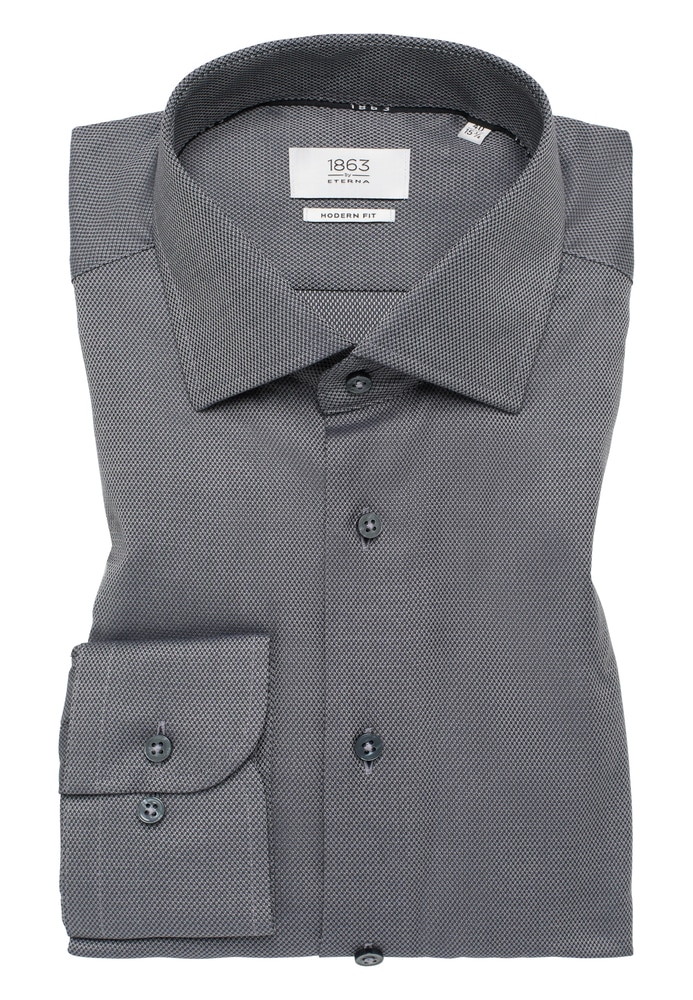 MODERN FIT Hemd in anthrazit strukturiert von ETERNA Mode GmbH