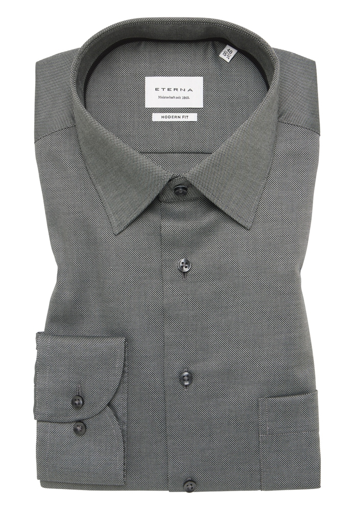MODERN FIT Hemd in anthrazit strukturiert von ETERNA Mode GmbH