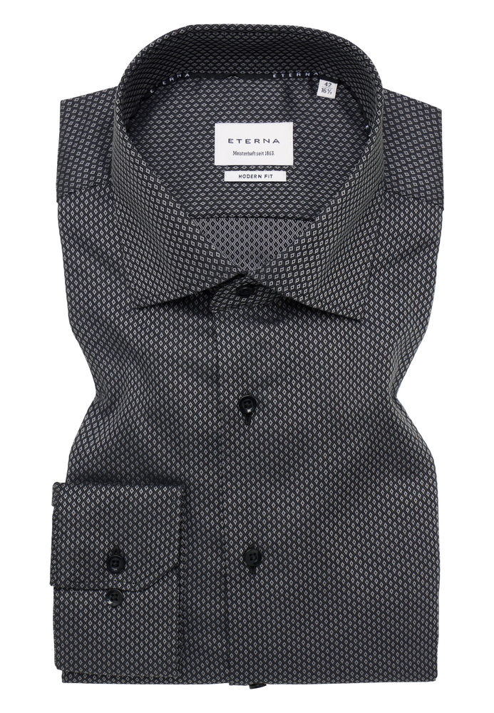 MODERN FIT Hemd in anthrazit strukturiert von ETERNA Mode GmbH
