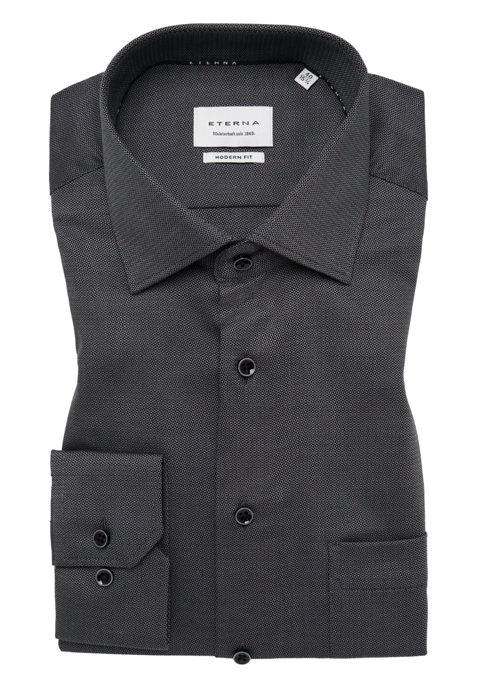 MODERN FIT Hemd in anthrazit strukturiert von ETERNA Mode GmbH