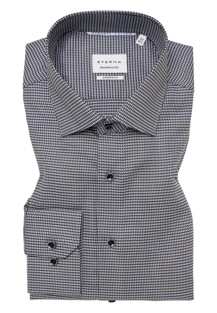 MODERN FIT Dynamic Cotton in anthrazit strukturiert von ETERNA Mode GmbH