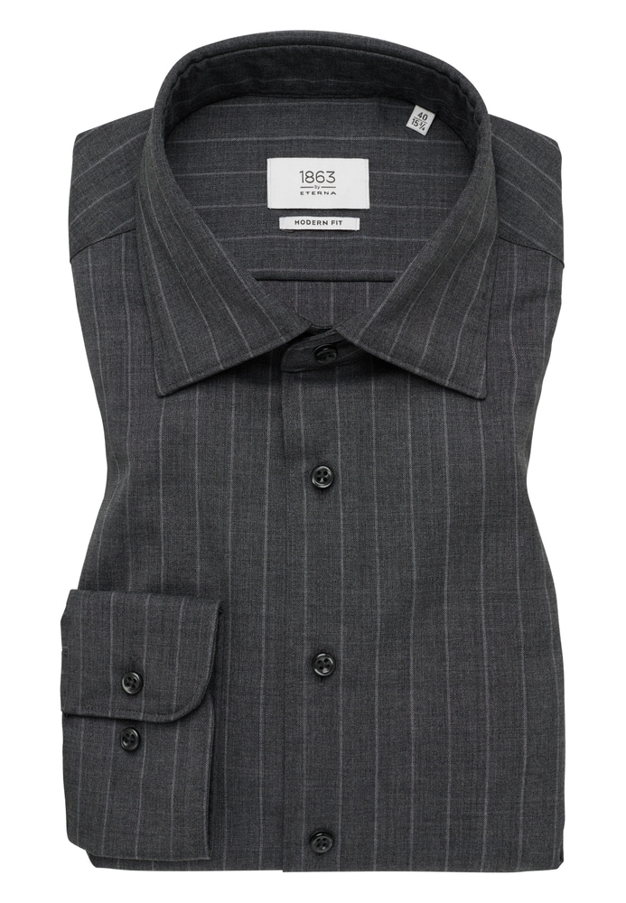 MODERN FIT Hemd in anthrazit unifarben von ETERNA Mode GmbH