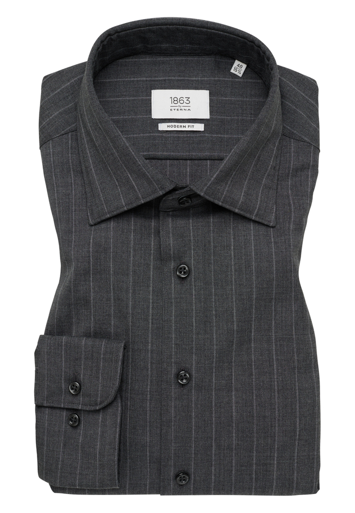 MODERN FIT Hemd in anthrazit unifarben von ETERNA Mode GmbH