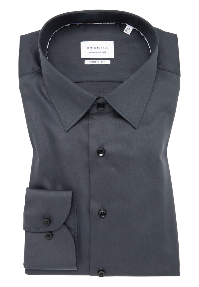 MODERN FIT Hemd in anthrazit unifarben von ETERNA Mode GmbH